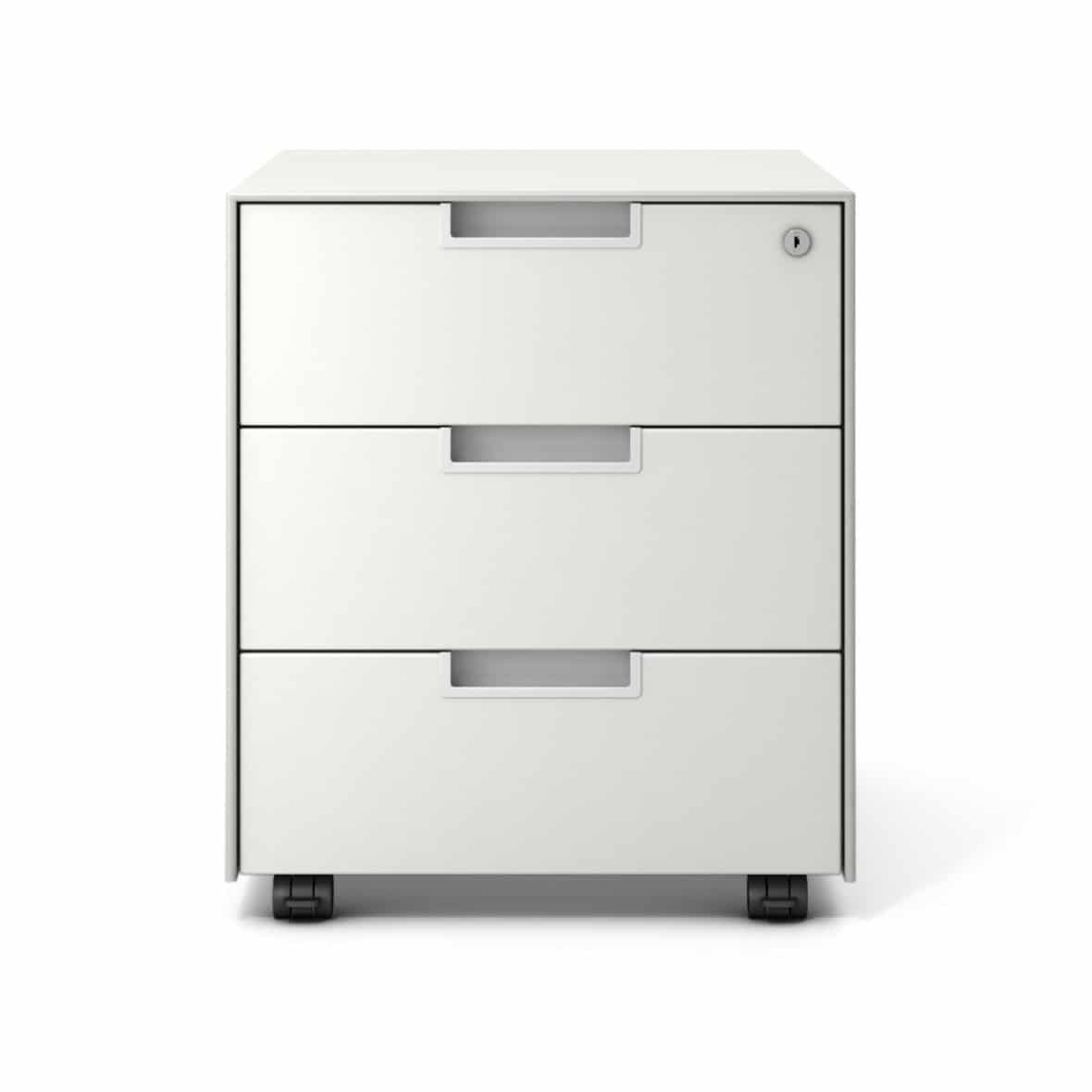 Caisson de bureau métal Qbuc avec 3 tiroirs de rangement