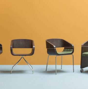 Fauteuil de bureau design en chêne APPLE