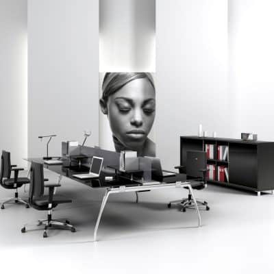 Bureau en verre optique Inspira
