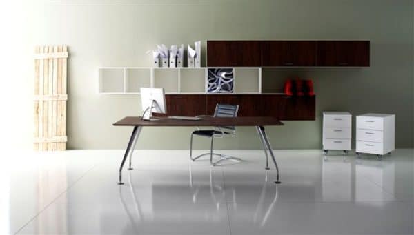 Bureau de direction en bois avec pieds métalliques Miro – Image 2