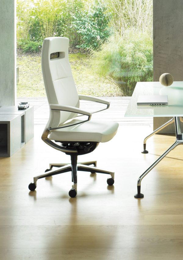 Fauteuil de direction en cuir pivotant Centeo