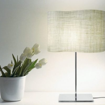Lampe de bureau chromé et fibre de verre PEGGY