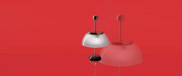 Lampe de table en métal et verre Alfa