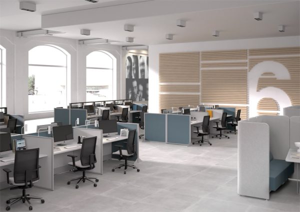 Siège de bureau dossier bas avec piétement 5 branches à roulettes Spot – Image 2