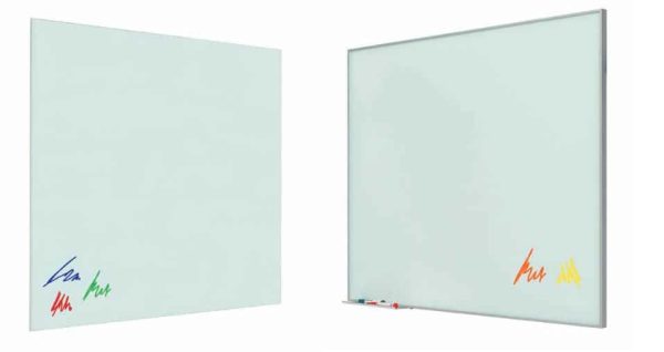 Tableau blanc en verre laminé mural