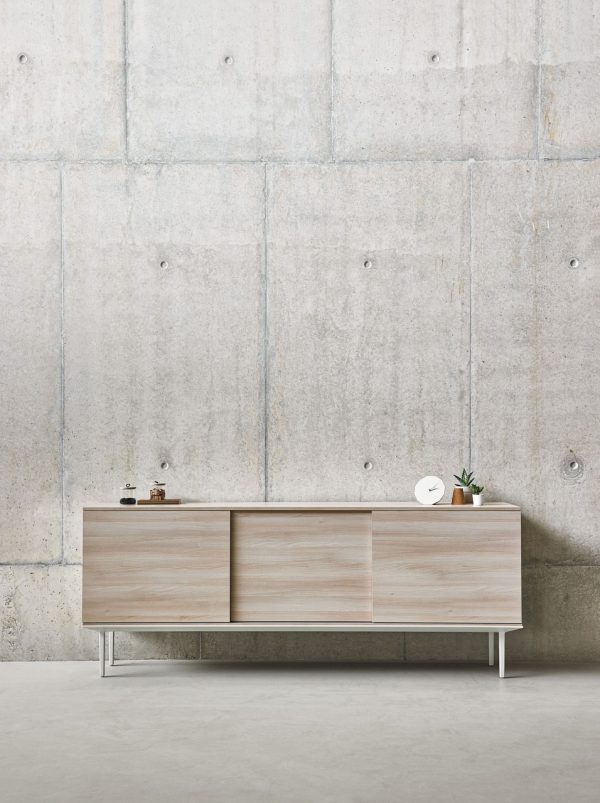 Meuble buffet en bois avec portes coulissantes Longo
