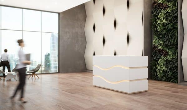 Banque d’accueil avec éclairage LED Rivage