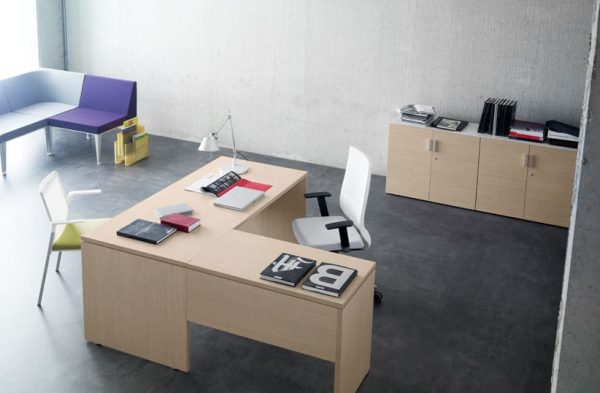 Bureau d’angle avec plateau en mélamine de 30 mm Blok – Image 2