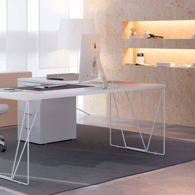Bureau d'angle blanc Let's Work