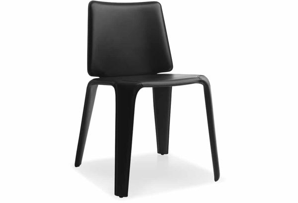 Chaise de bureau noire en cuir Mood – Image 2