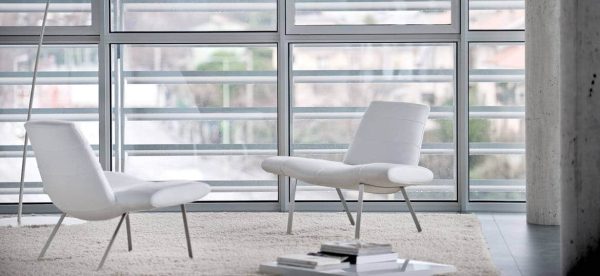 Fauteuil en cuir pour hall d’accueil Mies – Image 2