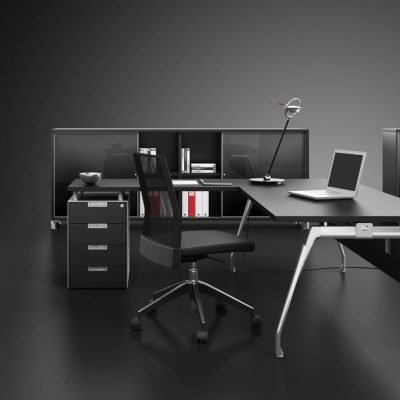Bureau d’angle noir Inspira