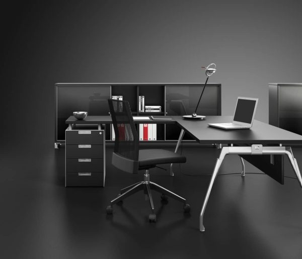 Bureau d’angle noir Inspira