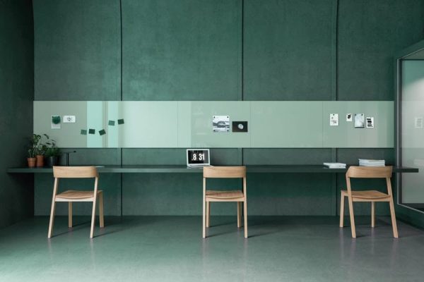 Grand tableau blanc mural en verre MagVision