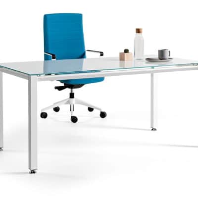 Bureau avec plateau en verre trempé Vital