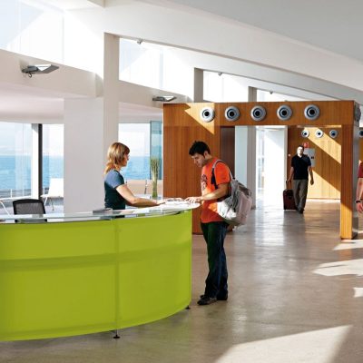 Banque d’accueil en méthacrylate Informa