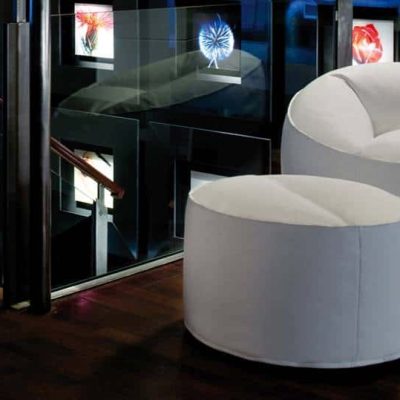Grand pouf pour salle d’attente avec fond anti glisse Island