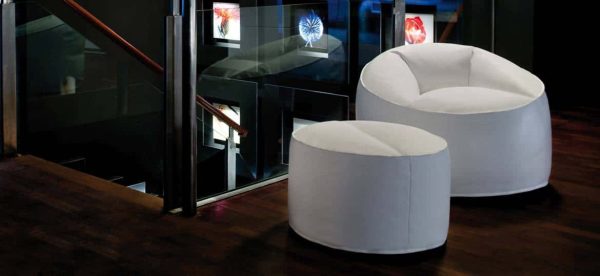 Grand pouf pour salle d’attente avec fond anti glisse Island