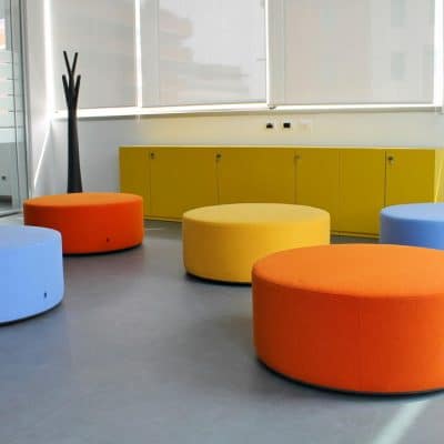 Pouf acoustique rond plat 92 cm de diamètre BuzziPouf