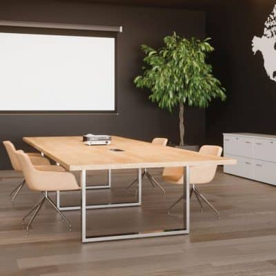 Table de conférence modulable avec plateau mélaminé pour 8 personnes Prestige