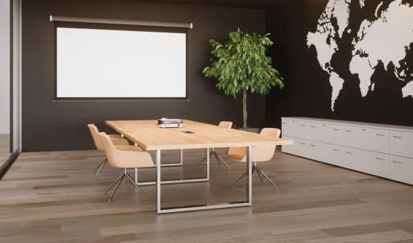 Table de conférence modulable avec plateau mélaminé pour 8 personnes Prestige